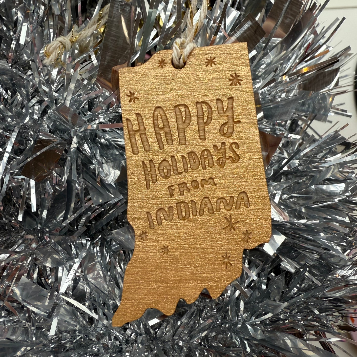 Happy Holidays from Indiana Wood Ornament