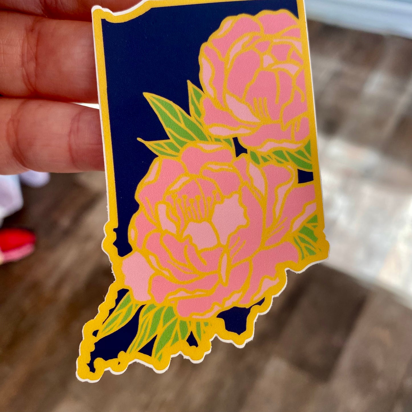 Indiana Peony Vinyl Sticker