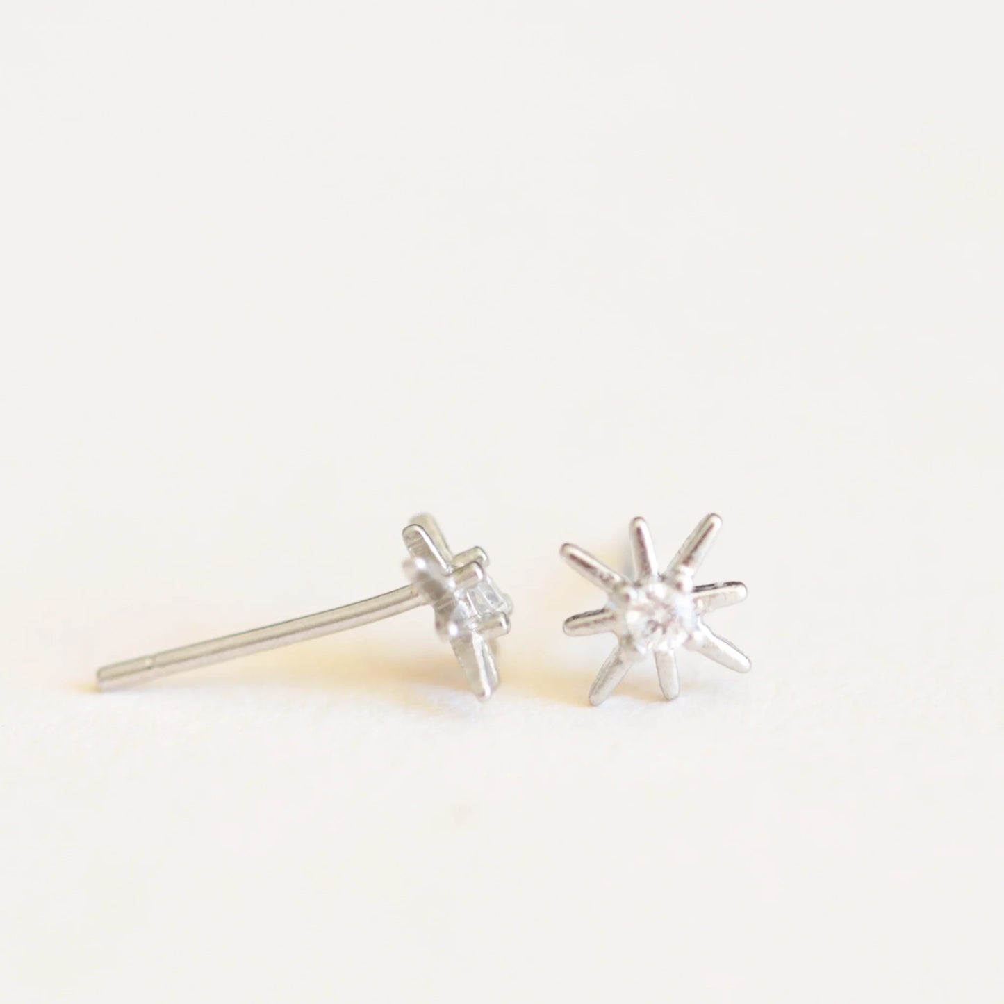 Holiday Silver Star Stud Earrings