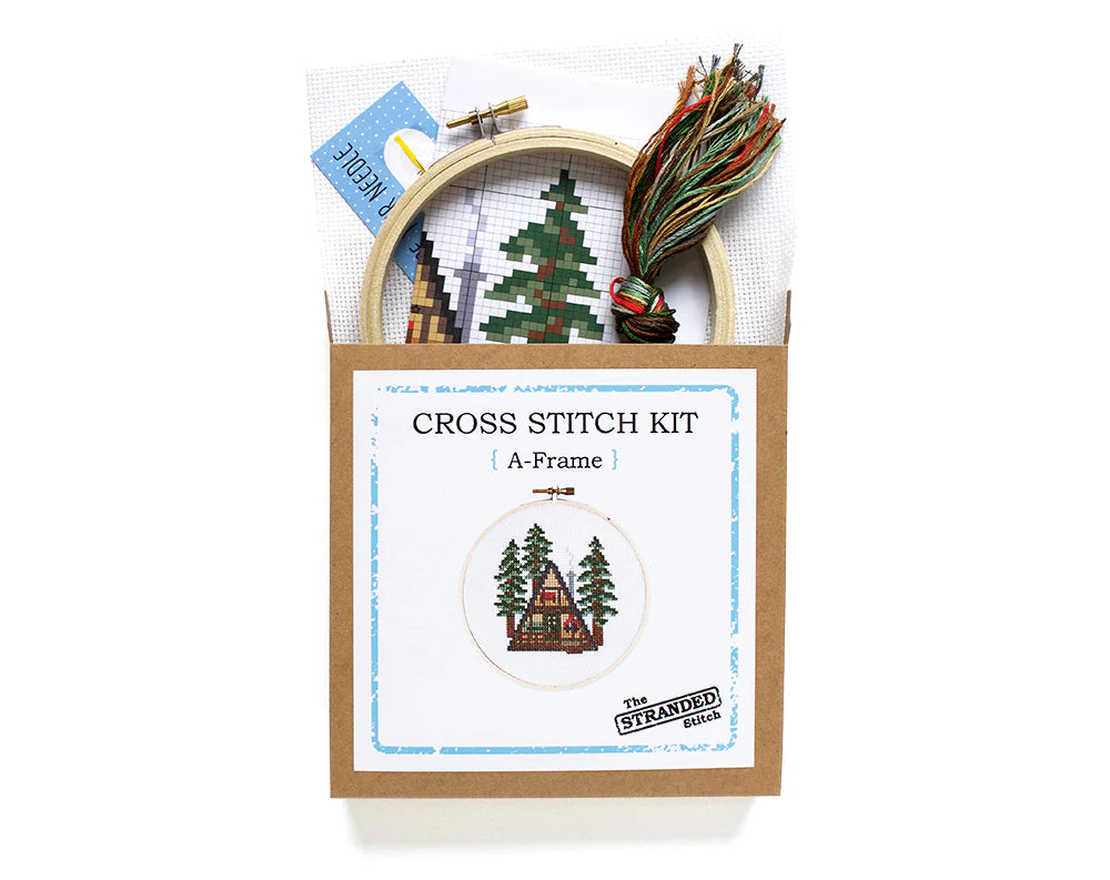 A-Frame Cabin Cross Stitch Kit