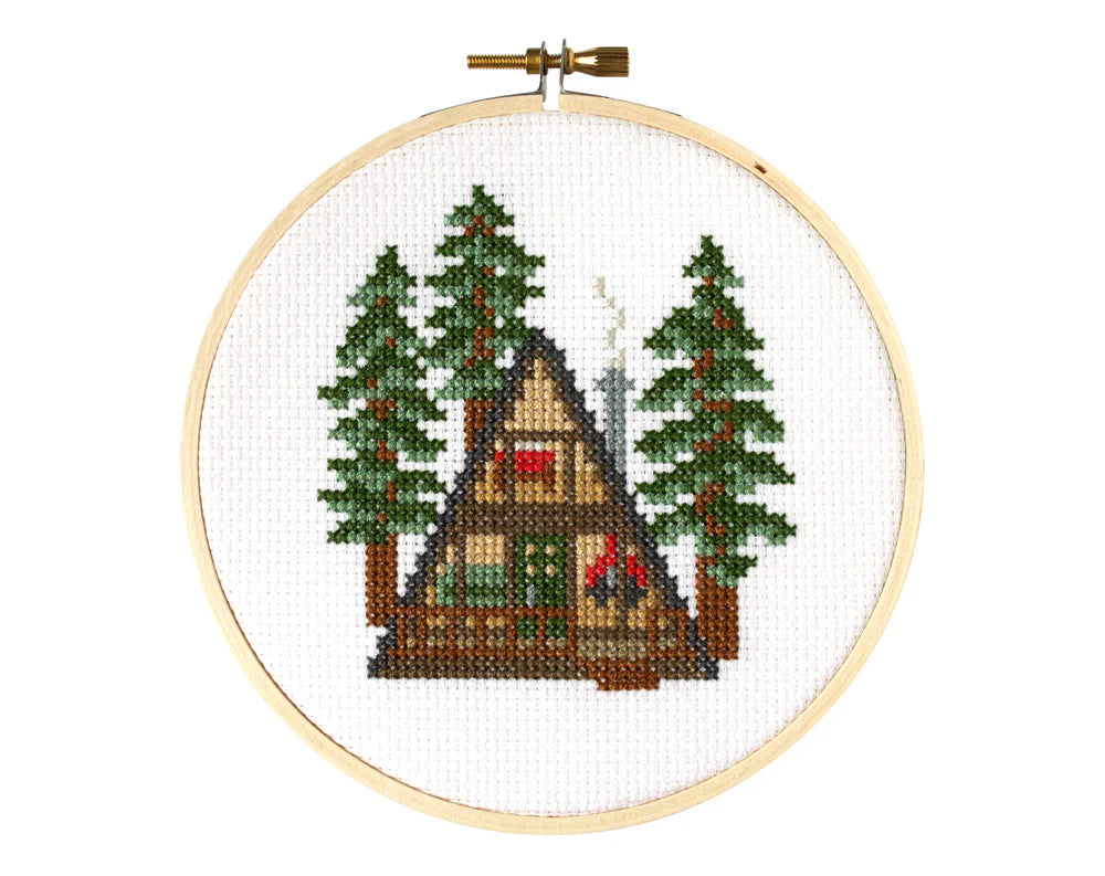 A-Frame Cabin Cross Stitch Kit