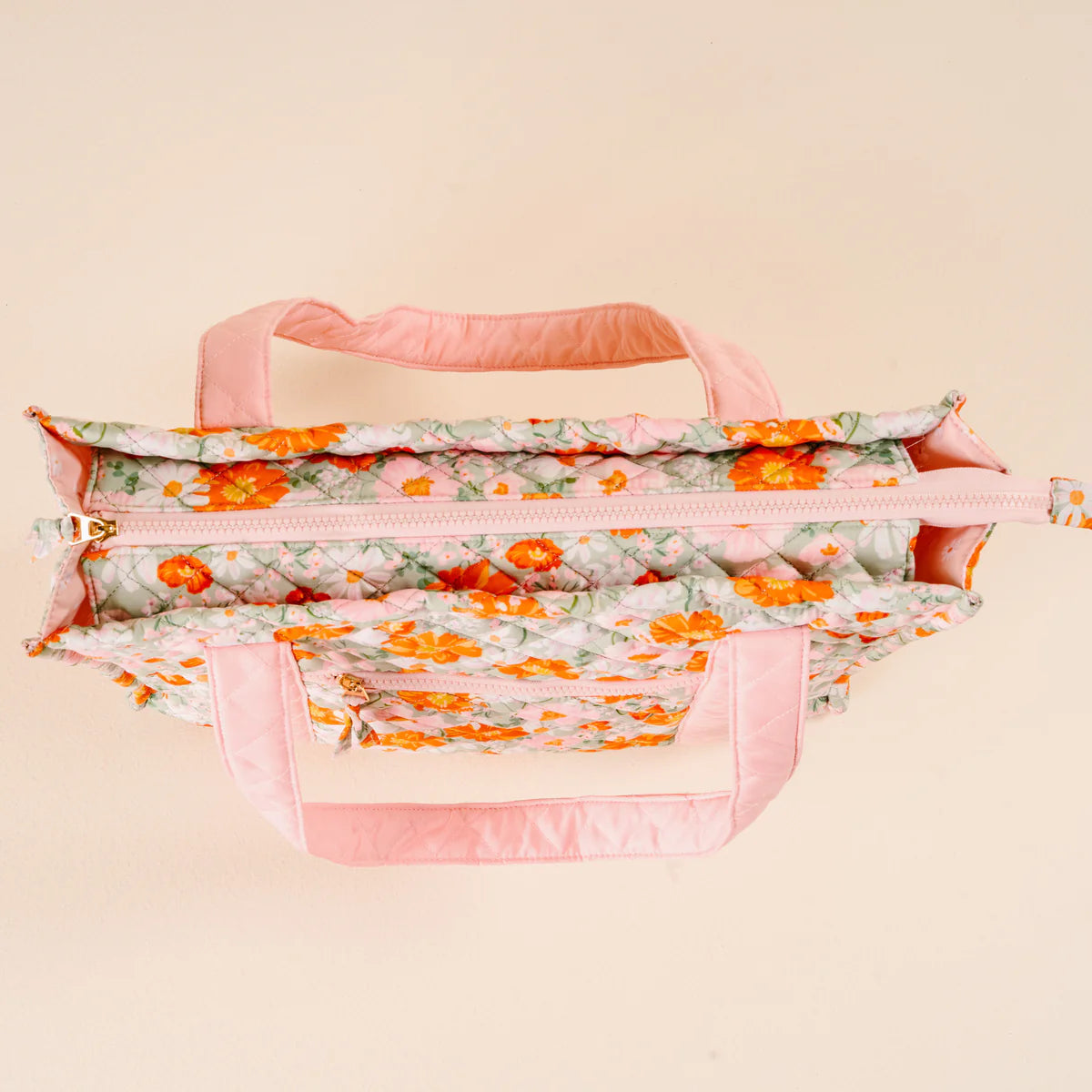 The Everyday Quilted Tote Bag - Bouquet Beauty Sage