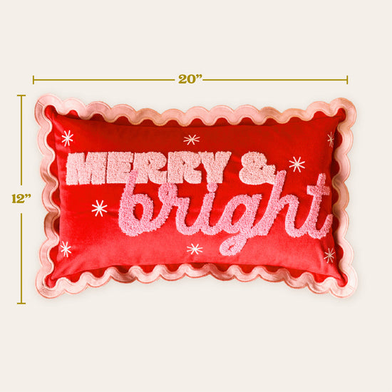 Scalloped Throw Pillow - Merry & Bright