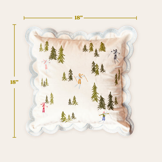 Scalloped Square Throw Pillow - Aprés Ski
