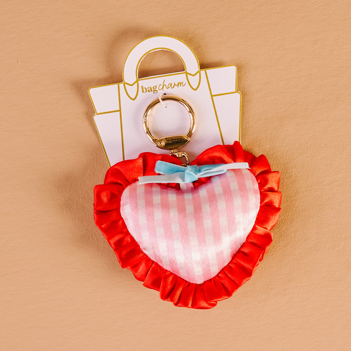 Puffy Heart Bag Charm - Berry Sweet