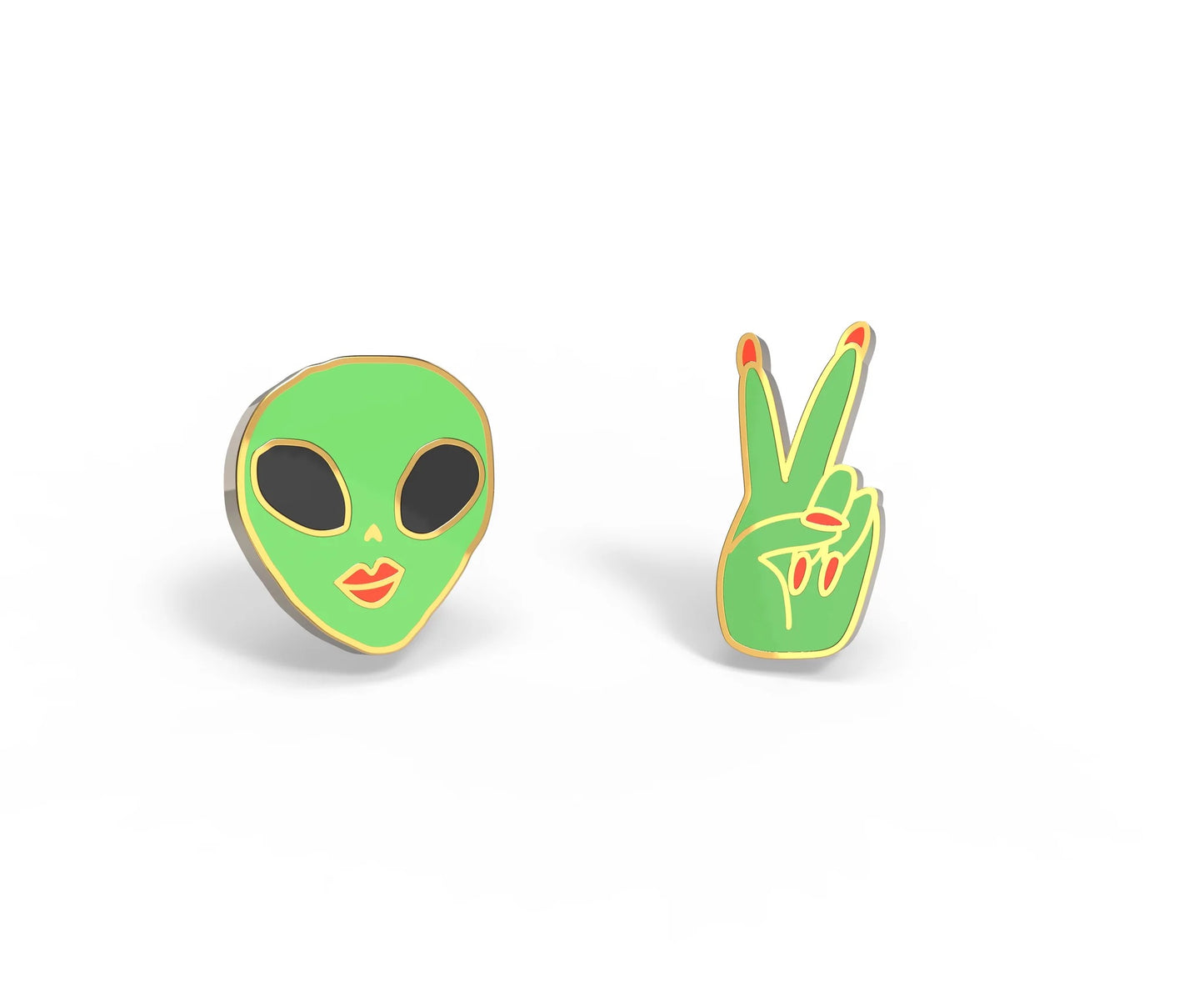 Alien Mismatched Gold Statement Studs