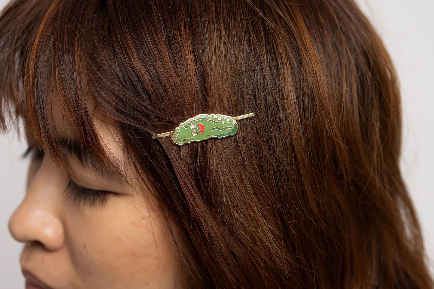 Pickle Guy Hairpin - 18k Gold Barrette Hair Pin