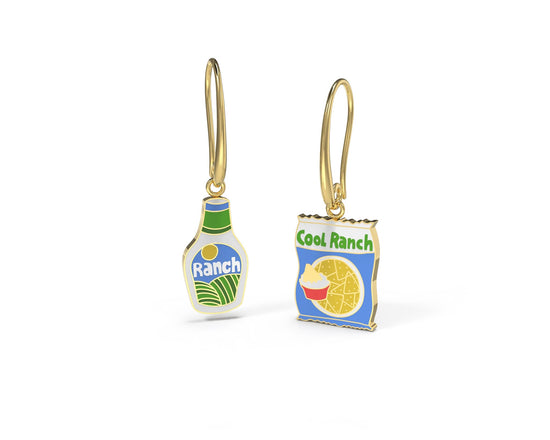 Cool Ranch Mismatched Gold Drop Earrings