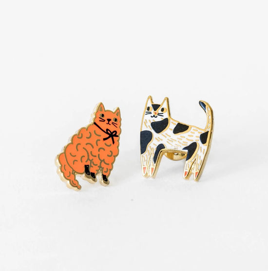 Cats Earrings Mistmatched Gold Statement Studs