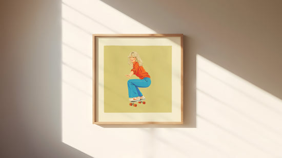 Skating Farrah Fawcett Art Print