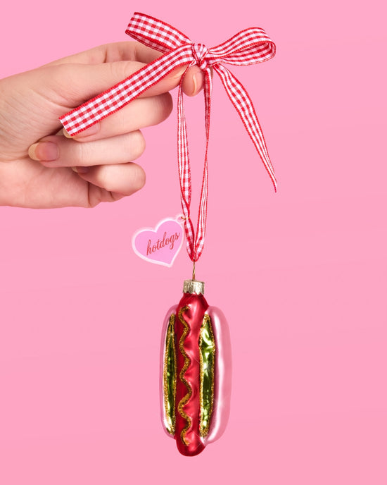 Hot Dog Iridescent Ornament
