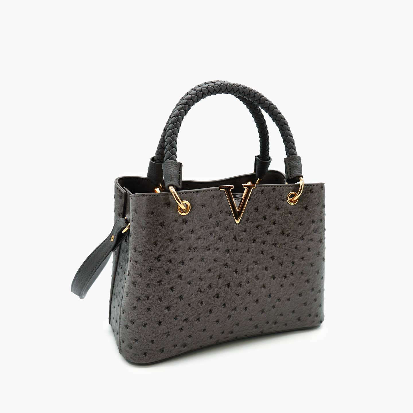 Mireille Pleated Ostrich Shoulder Purse