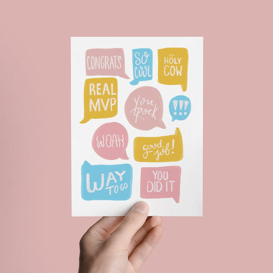 Say Congrats! Congratulations Colorful Type Greeting Card