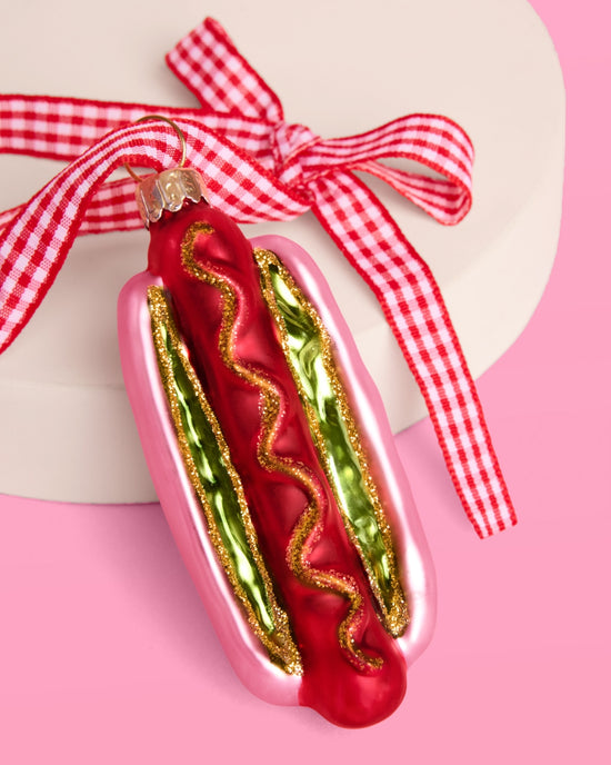 Hot Dog Iridescent Ornament