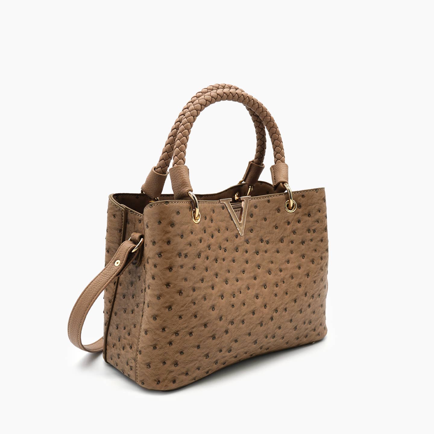 Mireille Pleated Ostrich Shoulder Purse