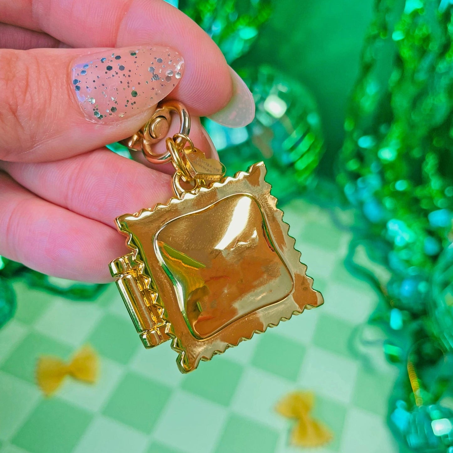 Ravioli Locket Keychain