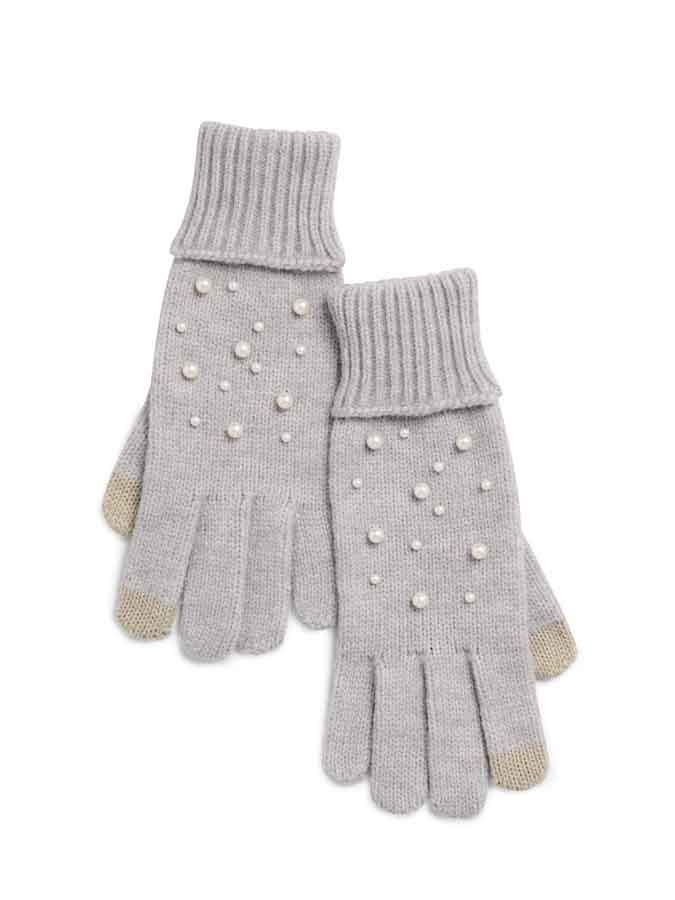 Perla Touchscreen Gloves - Grey + Pearl