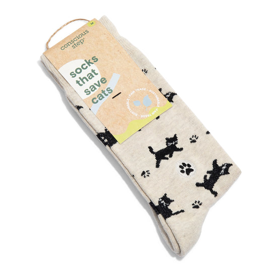 Socks That Save Cats - Beige Socks