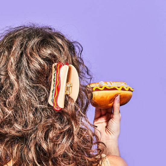 Hot Dog Hair Claw Clip - All The Fixins Chicago Dog