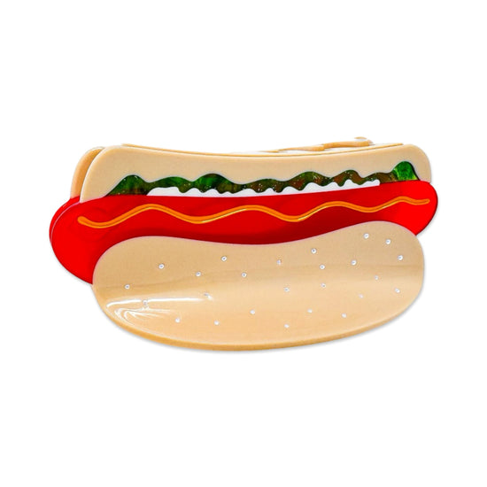 Hot Dog Hair Claw Clip - All The Fixins Chicago Dog