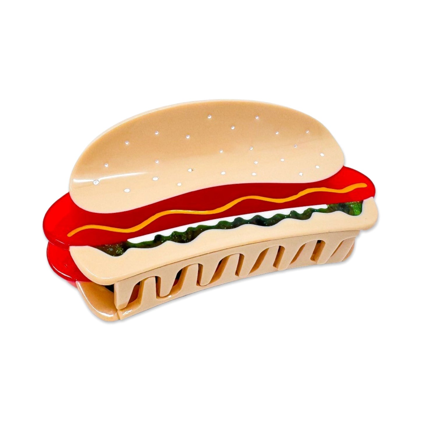 Hot Dog Hair Claw Clip - All The Fixins Chicago Dog