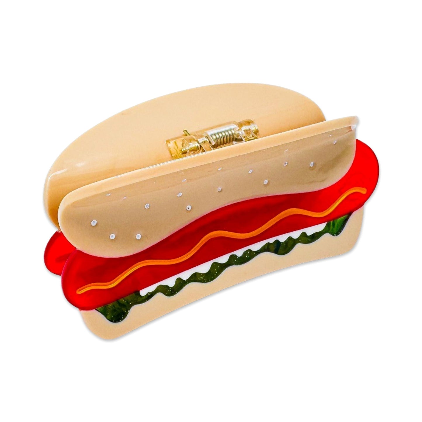 Hot Dog Hair Claw Clip - All The Fixins Chicago Dog