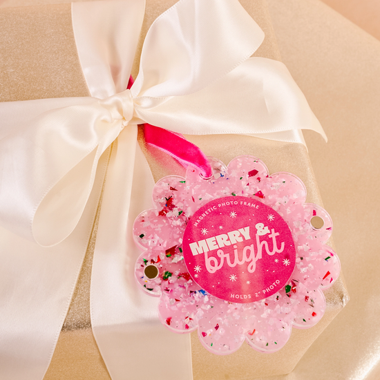 Picture Frame Ornament - Confetti Pink