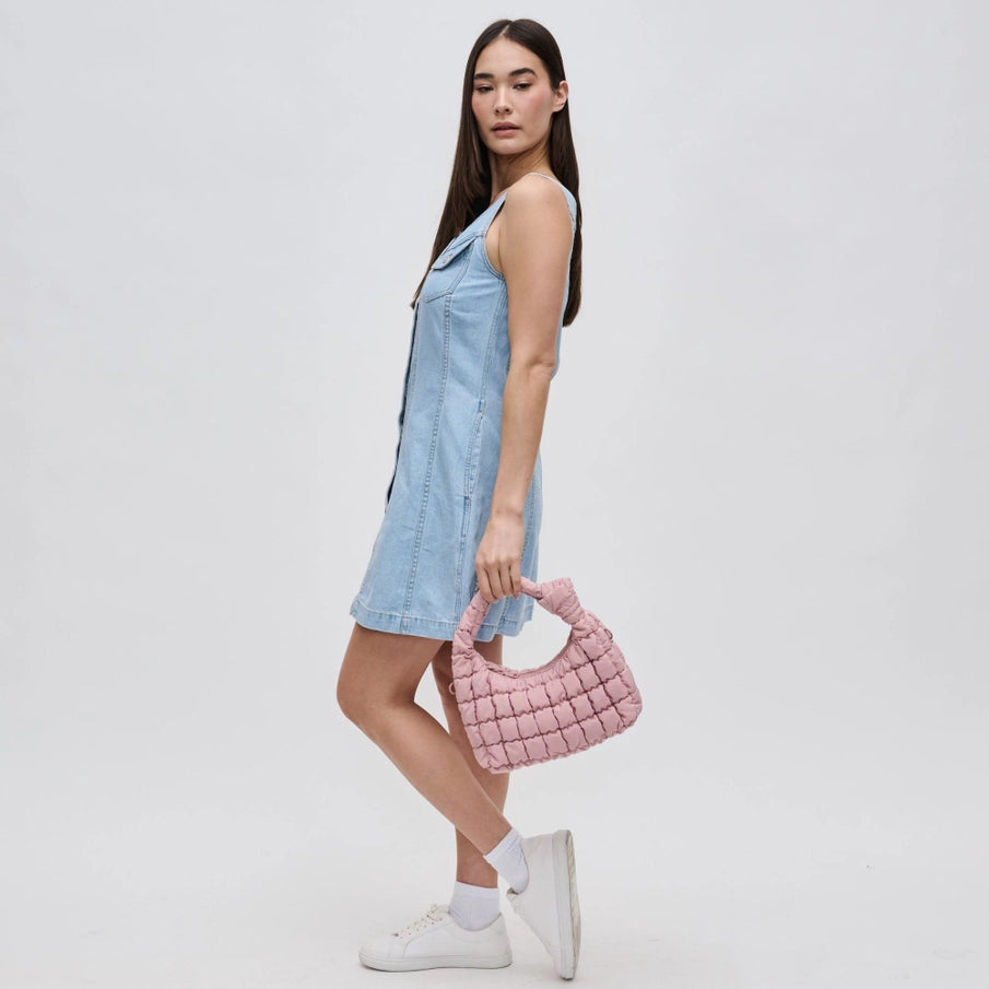Radiance Quilted Puffer Nylon Bag - Rose