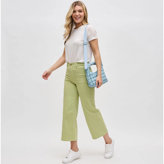 Radiance Quilted Puffer Nylon Bag - Sky Blue