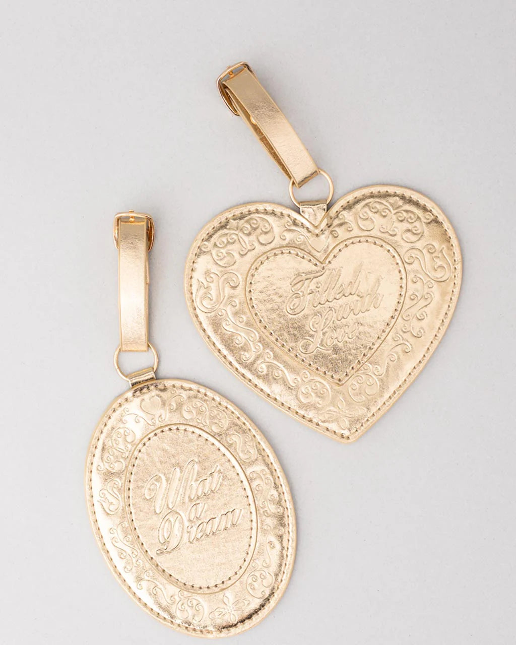 Gold Locket Luggage Tag Set