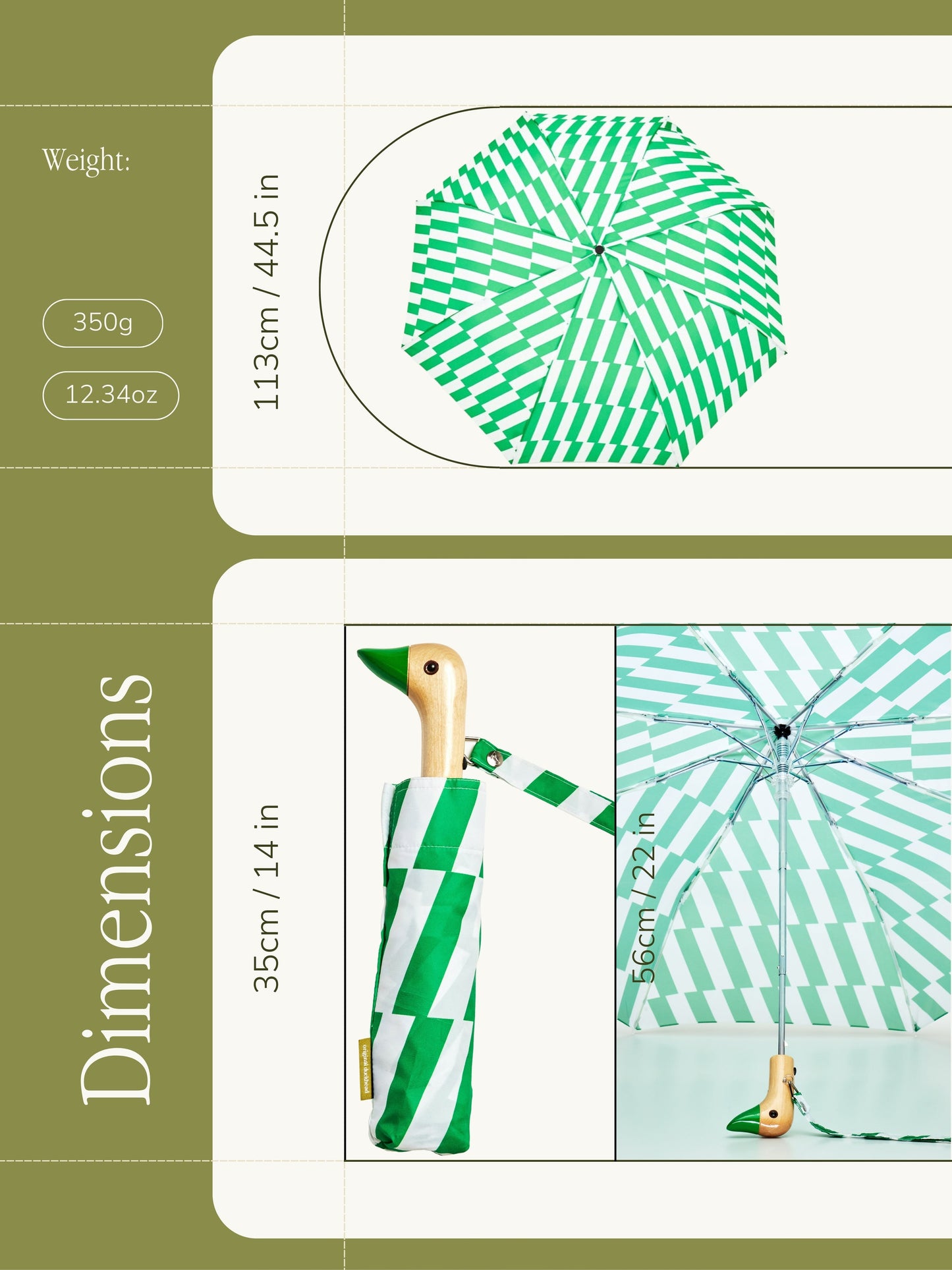 Kelly Green Bars Duckhead Umbrella