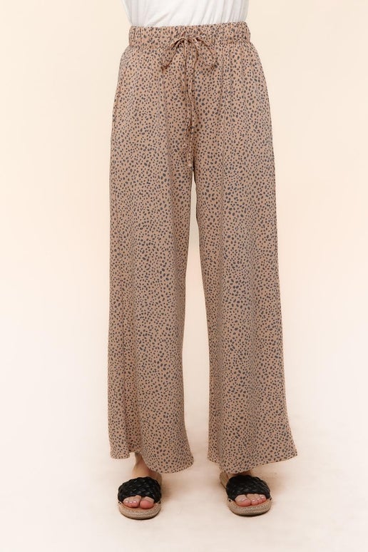 Dotted Leopard Drawstring Pants