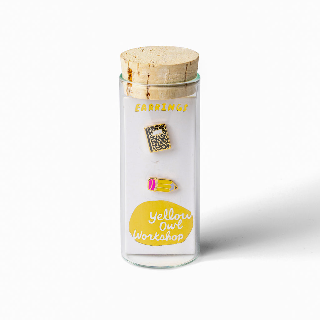 Pencil & Composition Notebook Earrings