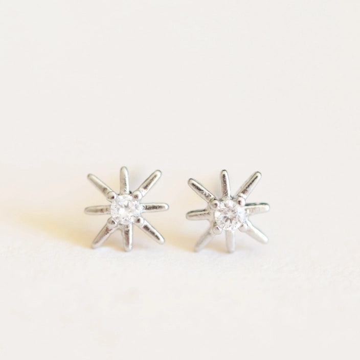 Holiday Silver Star Stud Earrings