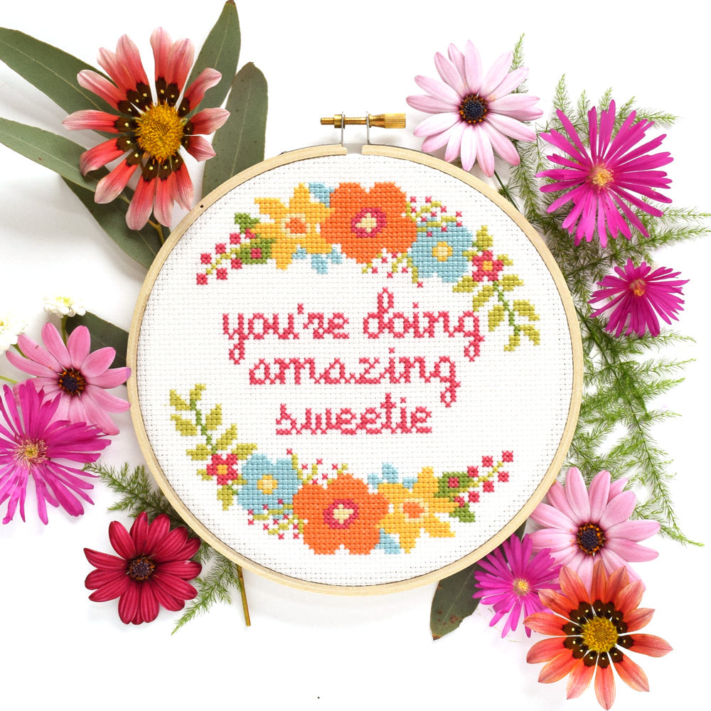 You're Doing Amazing Sweetie Cross Stitch Kit