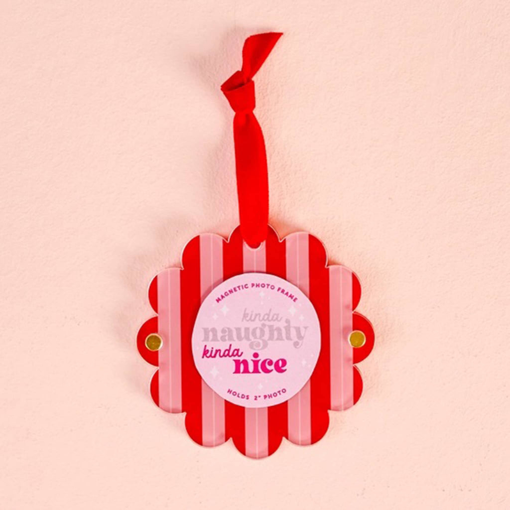 Picture Frame Ornament - Peppermint Stripes