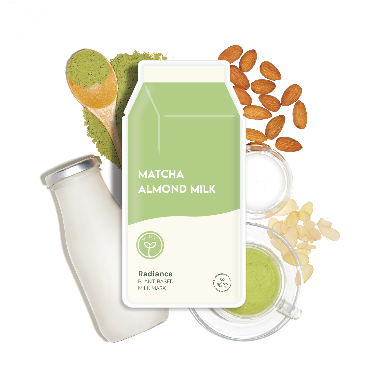 Matcha Almond Milk Plant-Based Sheet Mask