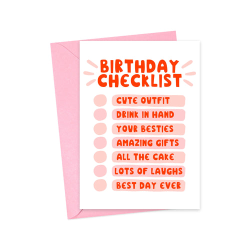 Birthday Checklist Card